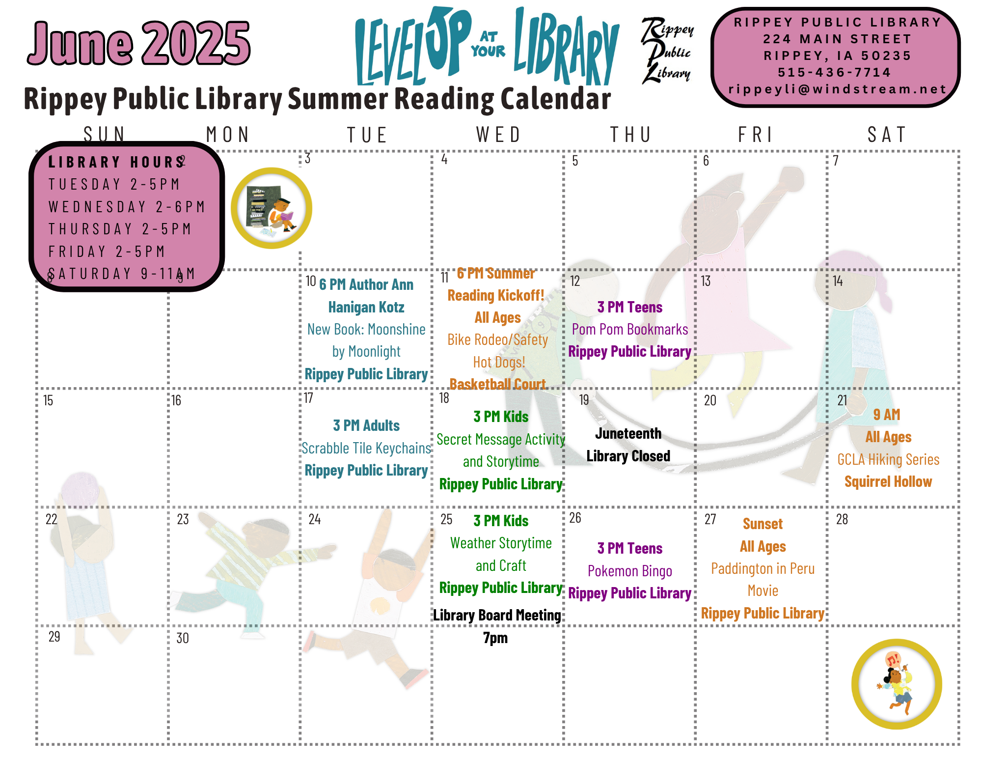 Sign up for Summer Reading and Level Up at Your Library! Schedule, Bingo cards, and Reading Logs Below!
